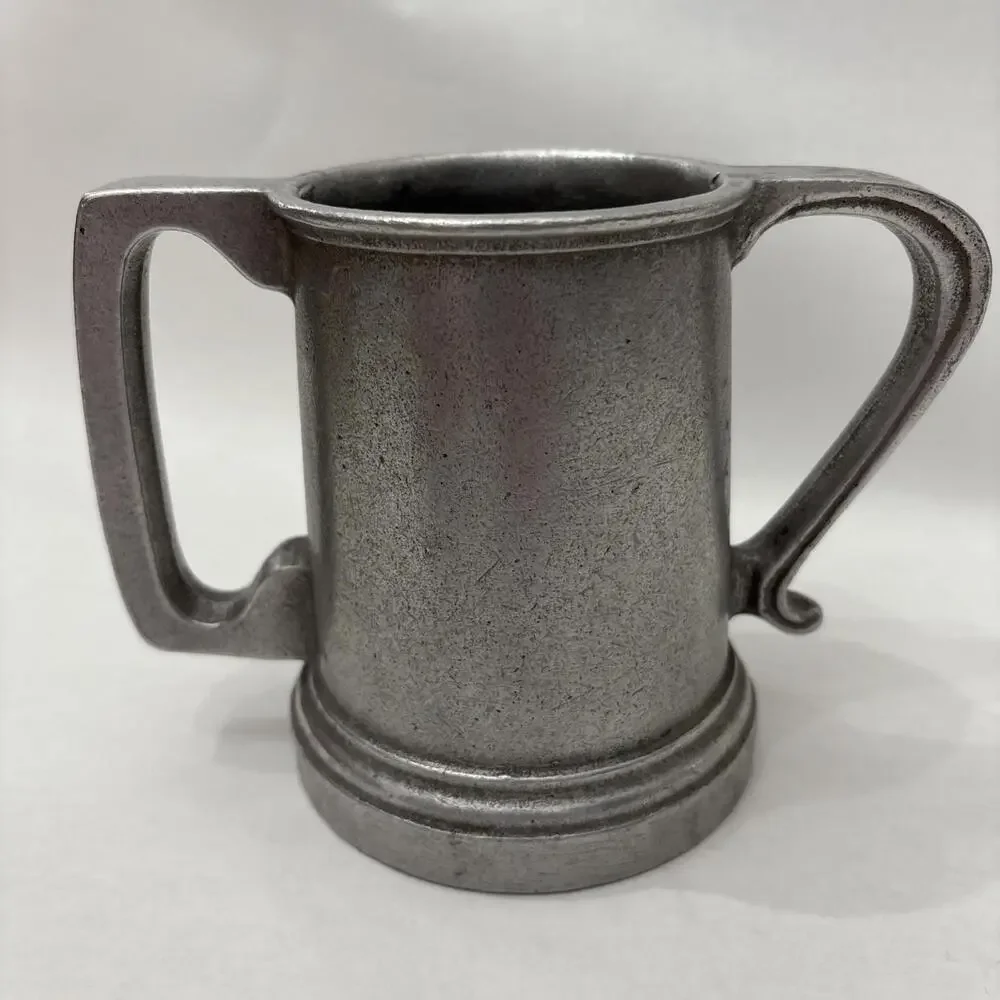 Vtg Wilton Armetal Pewter Two Handle Kissing Mug Cup USA Heavy 1970’s Romance - Picture 3 of 10